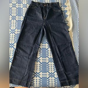 Judi Rosen Wide leg Rib Hugger/ Linen Blend / Indigo / size 31